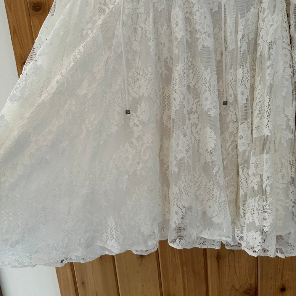 Free People Aurelia Lace Mini Dress in Ivory Size Medium - Picture 7 of 12